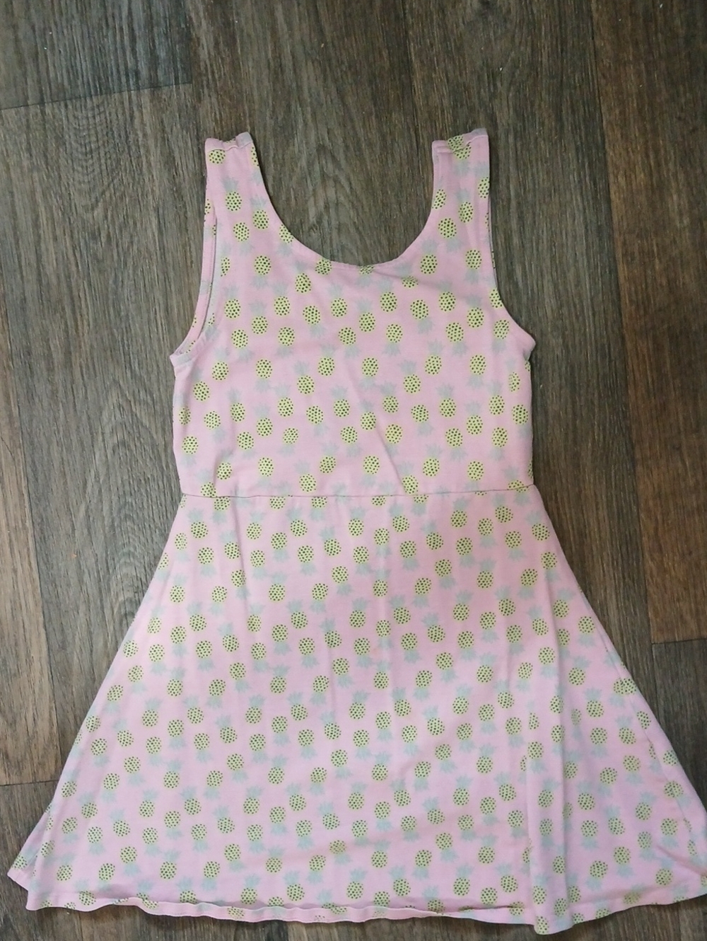 Simply Styled Girls Pink Pineapple Sleeveless Dress. 